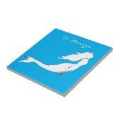 White Mermaids Swimming Thunder_Cove Tegeltje (Zijkant)