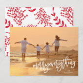 White Merry Alles foto Feestdagenkaart (Voorkant / Achterkant)