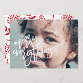 White Merry Alles foto Feestdagenkaart (Voorkant / Achterkant)