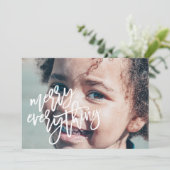 White Merry Alles foto Feestdagenkaart (Staand voorkant)