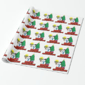 White Merry Chrismukkah Wrapping Paper Cadeaupapier (Uitgerold)