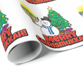 White Merry Chrismukkah Wrapping Paper Cadeaupapier (Rol Hoek)