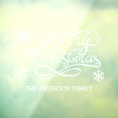 White Merry Christmas handgeschreven tekst sneeuwv Raamsticker (Vel 3)