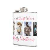 White Merry kerst Beste pap ooit foto Heupfles (Links)