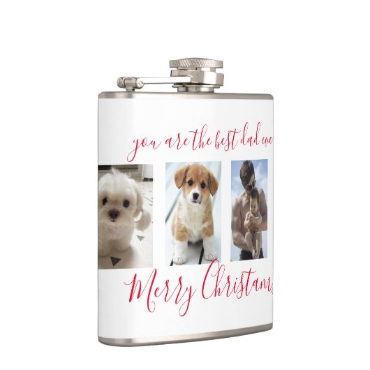 White Merry kerst Beste pap ooit foto Heupfles (Rechts)