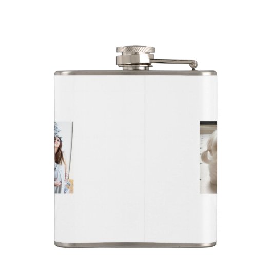 White Merry kerst Beste pap ooit foto Heupfles (Achterkant)