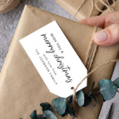 White Merry kerst Cadeaulabel