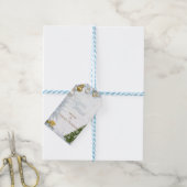 White Merry kerst Cadeaulabel (Met Touw)