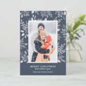 White Merry-kerstfoto Feestdagenkaart (Staand voorkant)