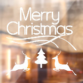 White Merry Kerstmis, herten en feestdagen Raamsticker (Vel 2)