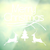 White Merry Kerstmis, herten en feestdagen Raamsticker (Vel 3)