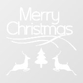 White Merry Kerstmis, herten en feestdagen Raamsticker (Vel)