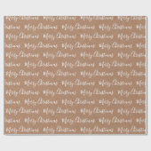 White "Merry Kerstmis" Kraft paper Cadeaupapier (Vlak)