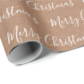 White "Merry Kerstmis" Kraft paper Cadeaupapier (Rol Hoek)