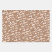 White "Merry Kerstmis" Kraft paper en Stripes  (Voorkant 2)