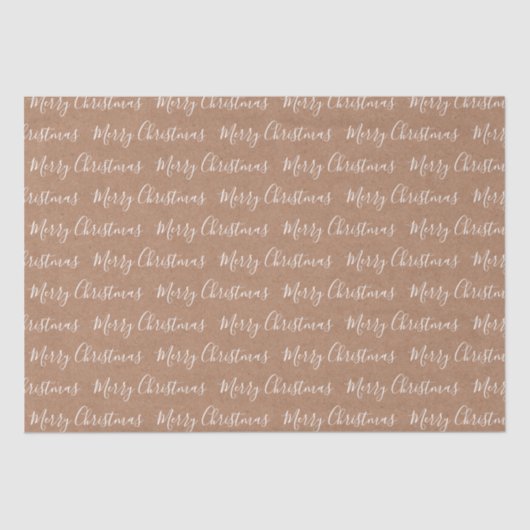 White "Merry Kerstmis" Kraft paper Tissuepapier (Voorkant)