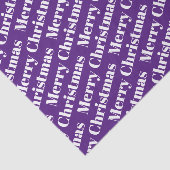 White Merry Kerstmis op paarse vakantie Tissuepapier (Detail)