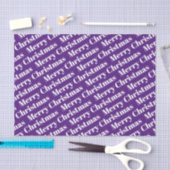 White Merry Kerstmis op paarse vakantie Tissuepapier (Craft)