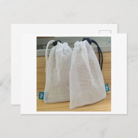 White Mesh Bag Fruit Mesh Bag Logo Print Mech Bag Briefkaart (Voorkant / Achterkant)