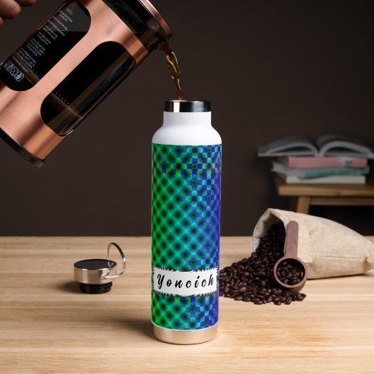 White Mesh Moire door Kenneth Yoncich Waterfles (Koffie)