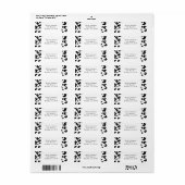 White met Black Butterflies Party Invitation Etiket (Full Sheet)