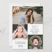 White met Black Calligraphy Photo Afstuderen Kaart (Achterkant)