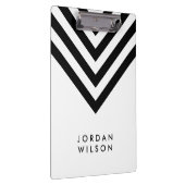 White met Black Chevron Modern minimalist Klembord (Rechts)