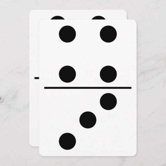 White met Black Stippen Domino Custom Party Kaart (Voorkant / Achterkant)