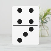 White met Black Stippen Domino Custom Party Kaart (Staand voorkant)