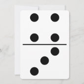 White met Black Stippen Domino Custom Party Kaart (Voorkant)