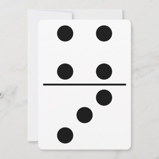 White met Black Stippen Domino Custom Party Kaart (Voorkant)
