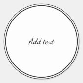 White met Black Text Sjabloon Ronde Sticker (Voorkant)