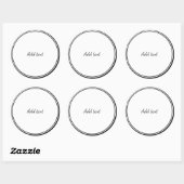 White met Black Text Sjabloon Ronde Sticker (Vel)