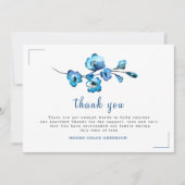 White met Blue Rustic Flowers Waterverf Bedankkaart (Voorkant)