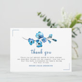 White met Blue Rustic Flowers Waterverf Bedankkaart (Staand voorkant)