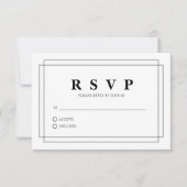 White met Border Response Card RSVP Kaartje (Voorkant)