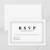White met Border Response Card RSVP Kaartje (Voorkant / Achterkant)