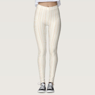 White met Chevron Pattern-Leggings Leggings