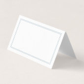 White met Dusty Blue Border Weduwkaarten Kaart (Voorkant)