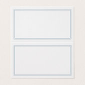 White met Dusty Blue Border Weduwkaarten Kaart (Buitenkant ongevouwen)