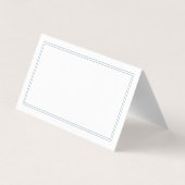 White met Dusty Blue Border Weduwkaarten Kaart (Achterkant)