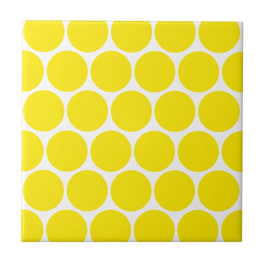 White met gele pokadots Pattern Trivet Tegeltje (Voorkant)