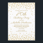 White met Gold Glitter 80th Birthday Party Kaart<br><div class="desc">De 80ste verjaardag van de elegante vrouw met gouden glitter op een witte achtergrond. Neem contact met ons op voor hulp bij aanpassingen of voor het aanvragen van overeenkomende of coördinerende producten.</div>