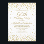 White met Gold Glitter 90th Birthday Party Kaart<br><div class="desc">De 90ste verjaardag van de vrouw van legant met gouden glitter op een witte achtergrond. Neem contact met ons op voor hulp bij aanpassingen of voor het aanvragen van overeenkomende of coördinerende producten.</div>