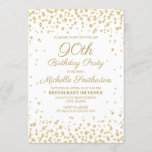 White met Gold Glitter 90th Birthday Party Kaart<br><div class="desc">De 90ste verjaardag van de vrouw van legant met gouden glitter op een witte achtergrond. Neem contact met ons op voor hulp bij aanpassingen of voor het aanvragen van overeenkomende of coördinerende producten.</div>