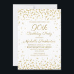 White met Gold Glitter 90th Birthday Party Kaart<br><div class="desc">De 90ste verjaardag van de vrouw van legant met gouden glitter op een witte achtergrond. Neem contact met ons op voor hulp bij aanpassingen of voor het aanvragen van overeenkomende of coördinerende producten.</div>