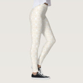 White met Gold Square Pattern Leggings (Rechts)