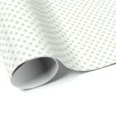 White met Light Green Polka Dot Wrapping Paper Cadeaupapier (Rol Hoek)