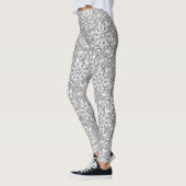 White met Light Grey Floral Lace Pattern Leggings (Links)