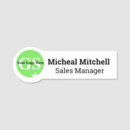 White met Logo Business Employee Name Tag